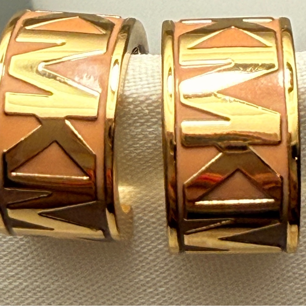 Gold Michael Kors Men's Hoop Earrings - Picture 11 of 16